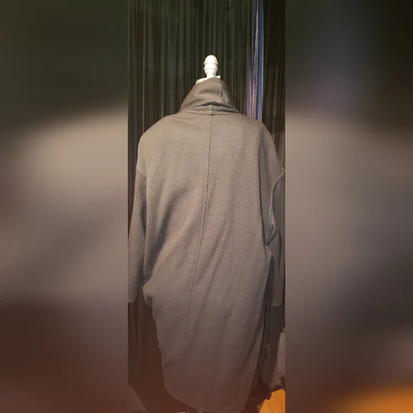 Vtg. Donna Karan 100% pure double sided wool knit shoulder pads cardigan coat L - Picture 6 of 16